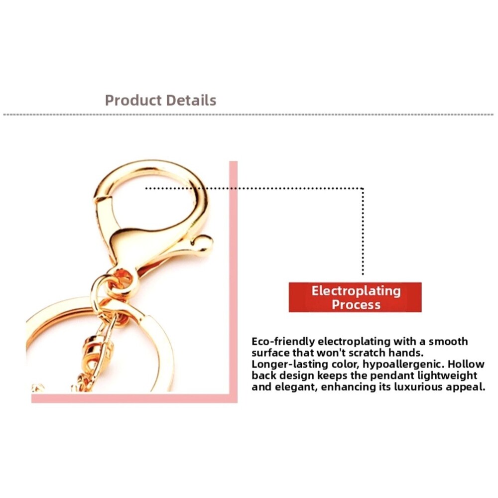 Pink High Heel Lipstick Purse Bag Charm Keychain Pearl Rhinestone Gold Luxe NEW - Picture 9 of 9